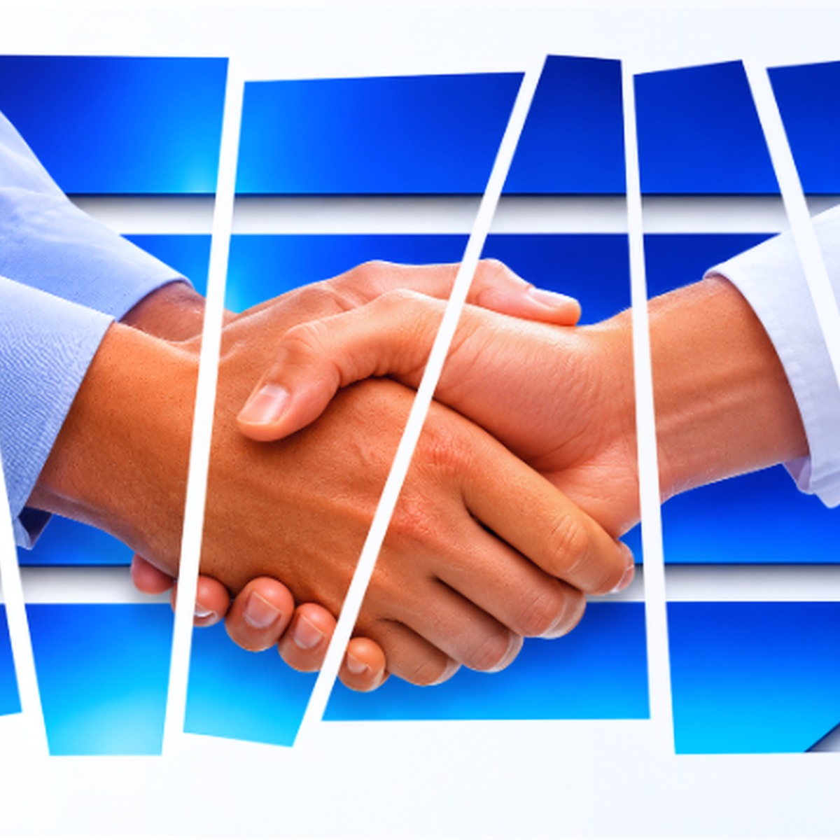 Business partners shaking hands